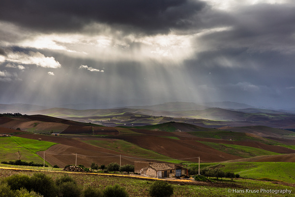 Rain and light on Sicilan landscape