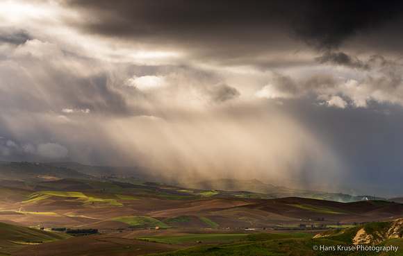 Rain and light on Sicilan landscape