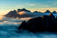 Mountains in a sea of clouds