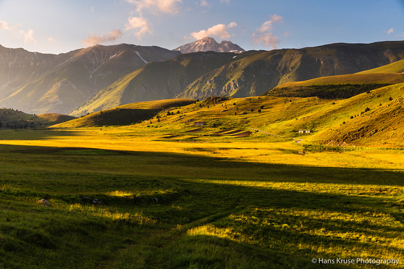 Abruzzo landscape in late afternoon sun