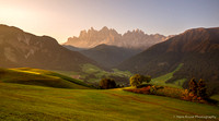 Early morning light in Val di Funes and the Odle peaks