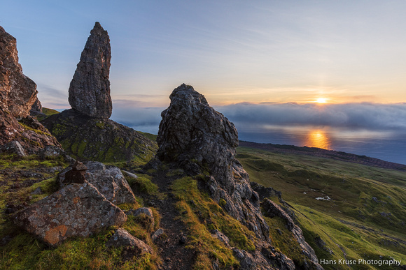 Sunrise at the old man of Storr