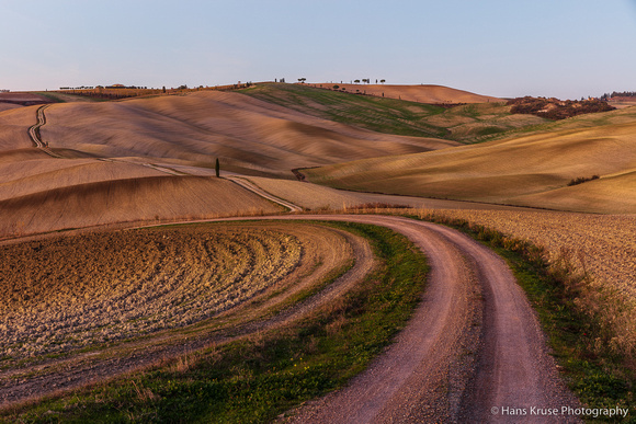 Tuscan fields at sunset