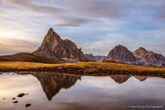 The reflection at Passo Giau