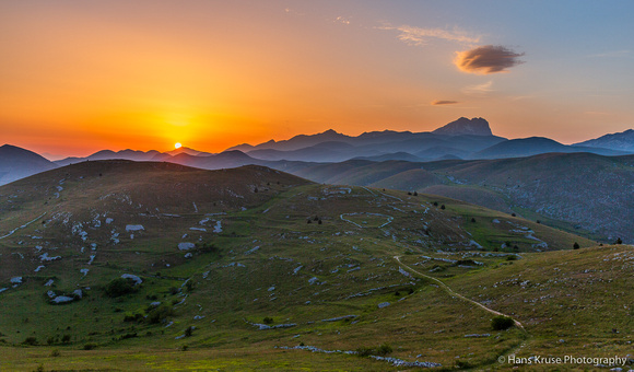Sunset over Campo Imperatore