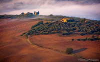 Morning fog in Tuscan Val d'Orcia